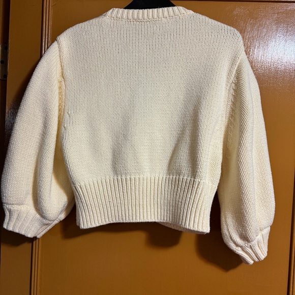 ZARA JEWEL BUTTON KNIT CROP TOP CARDIGAN - Picture 3 of 5